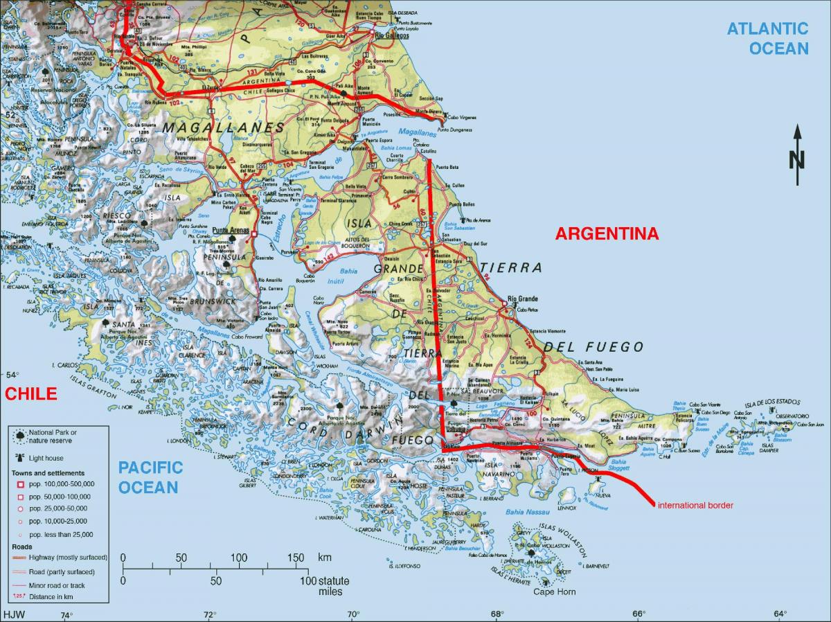 sør-Chile kart