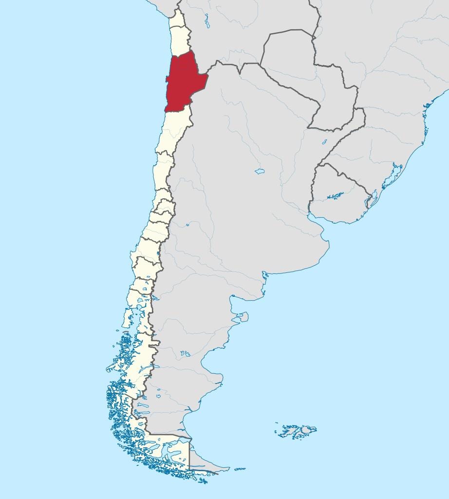 Kart av antofagasta i Chile