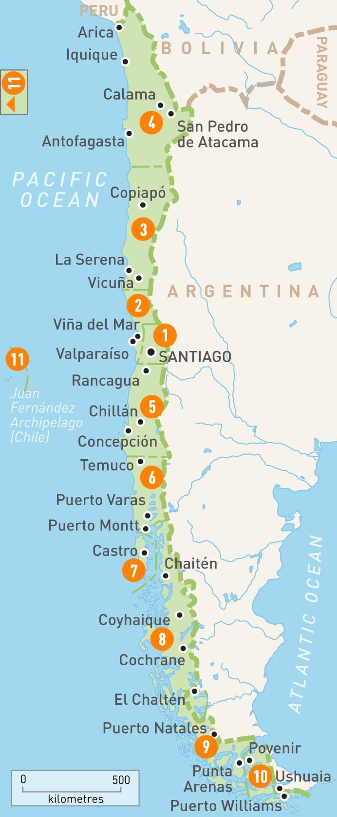 Chile provinser kart