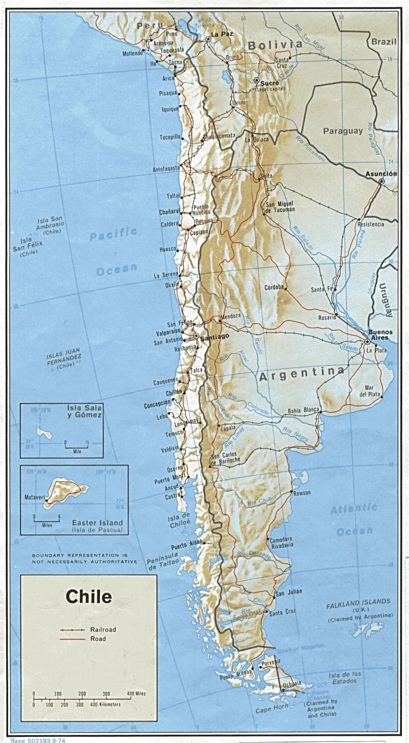 Chile jernbane kart