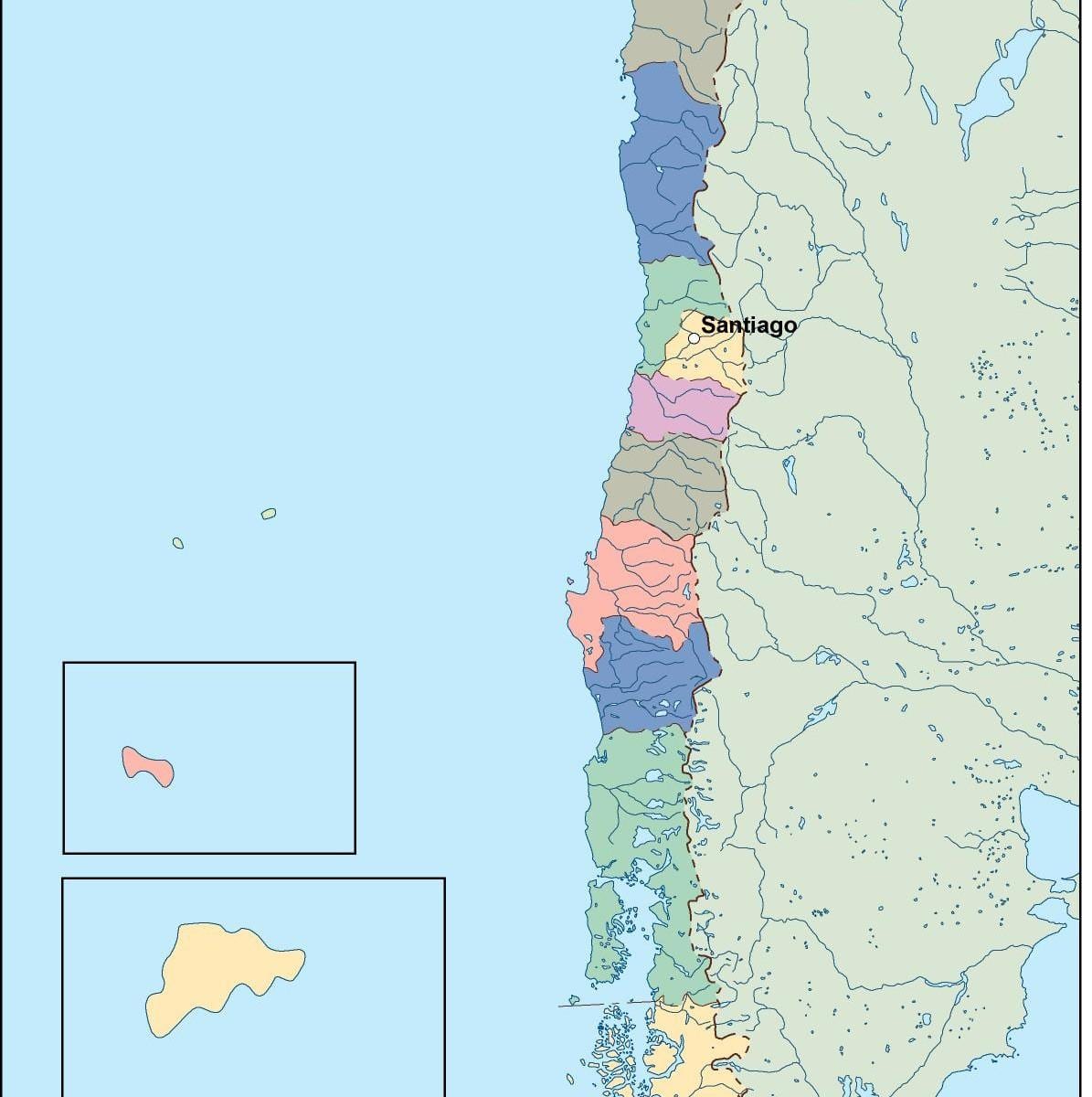 Kart over Chile vektor