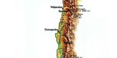 Chile høyde kartet