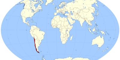 Verdenskart som viser Chile