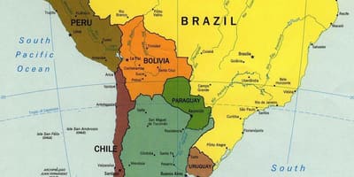 Chile land i verden kart
