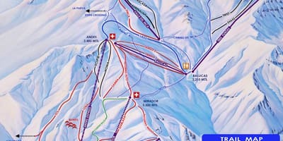 Kart over Chile ski resorts