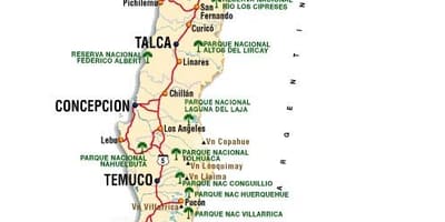 Chile attraksjoner kart