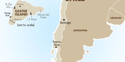 Kart over Chile inkludert påskeøya