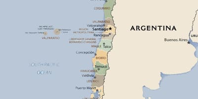 Kart av politiske Chile